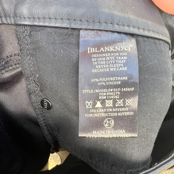 Blank NYC Faux Leather Kick Flare pants 29 NWOT - Picture 4 of 4
